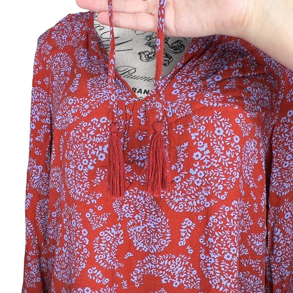 Skies Are Blue (S) Padenia Tassel Detail Split Neck Top - Stitch Fix Blouse - Picture 9 of 13